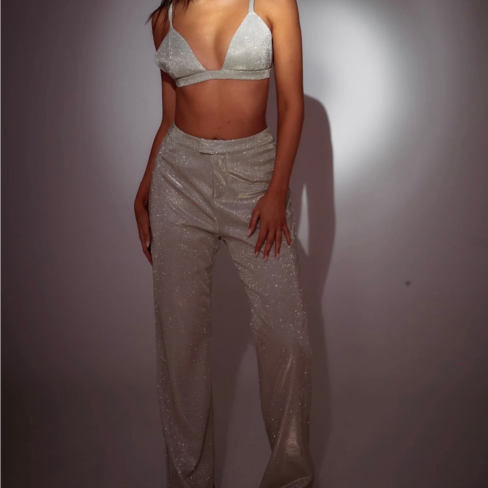 SLA the Label Bralette and Trouser Set in Gold (Brand New w/ Tags) - XS